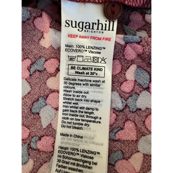 ModCloth SugarHill Brighton Love confetti hearts long sleeve midi dress 4 NWT - Picture 7 of 9